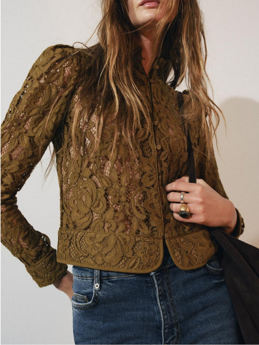 LACE JACKET WITH BALLOON SLEEVES