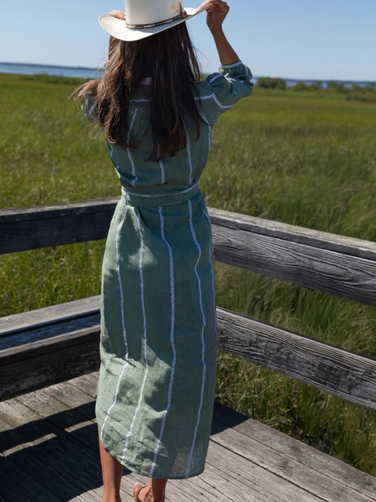 Embroidery Linen Dress