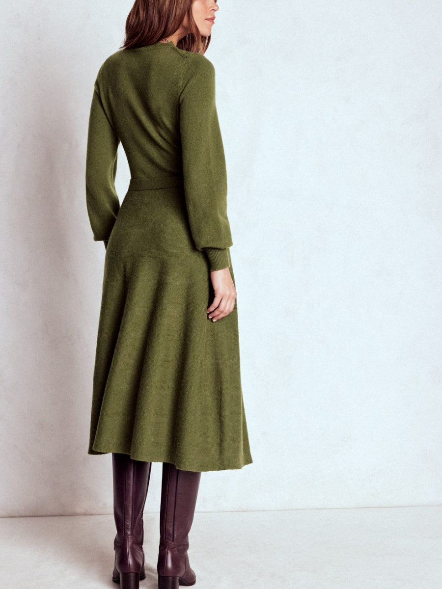 Lace Insert Knitted Midi Dress