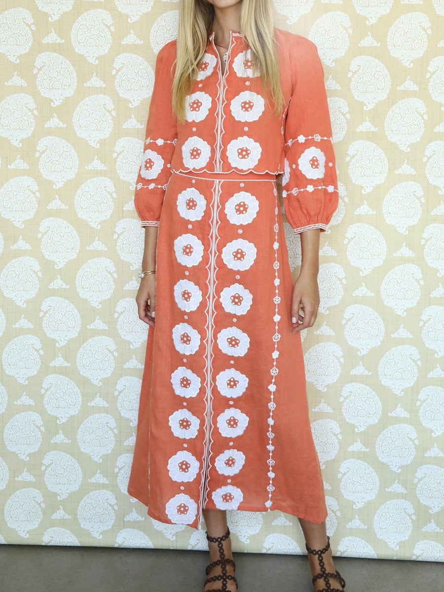 Linen Embroidered Set