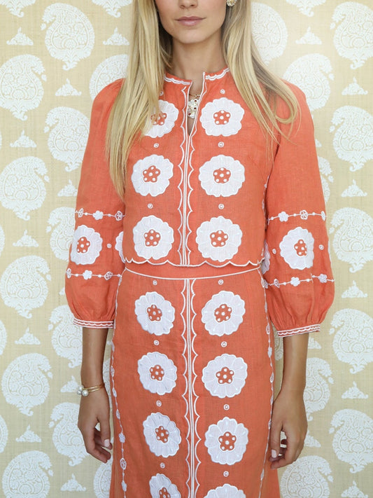 Linen Embroidered Set