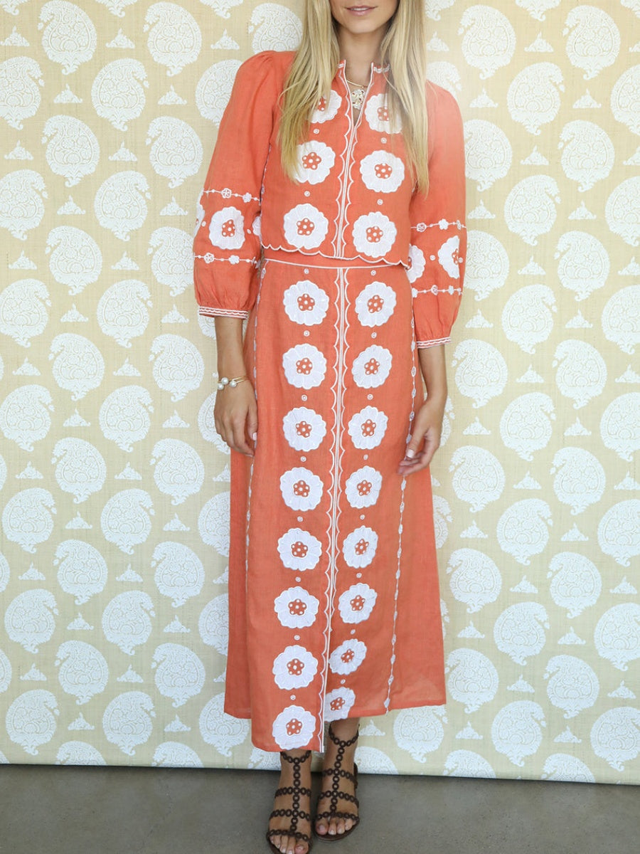 Linen Embroidered Set