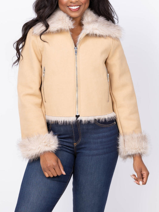 Faux Fur Bomber Jacket