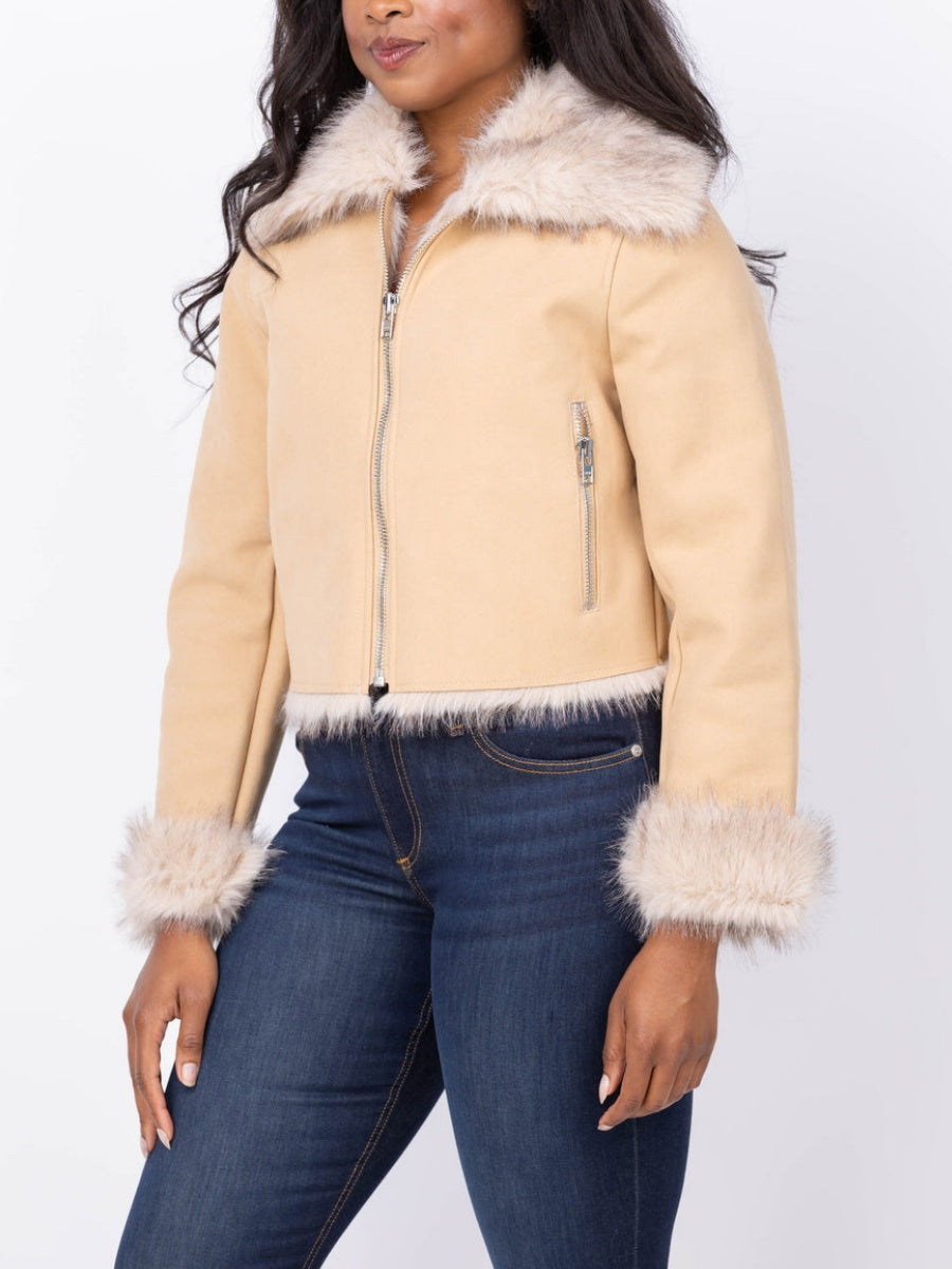 Faux Fur Bomber Jacket