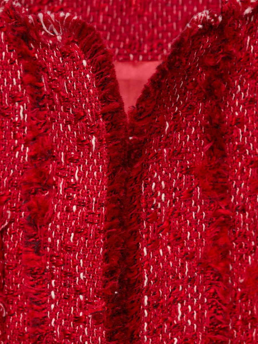 Tweed jacket with frayed ends