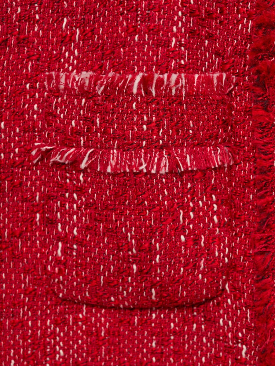 Tweed jacket with frayed ends