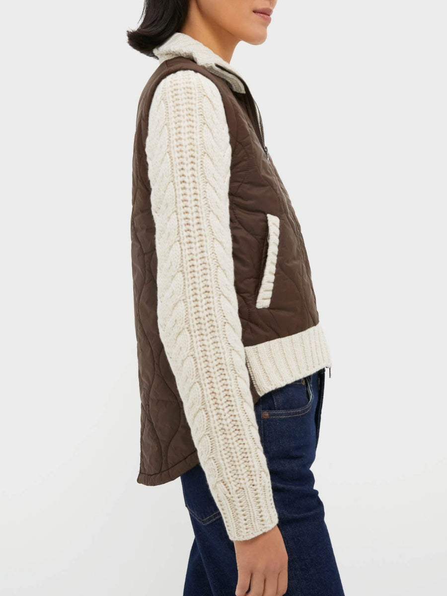 Cable-Knit Sleeves Jacket