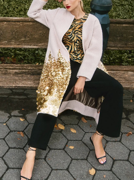 Wool Sequin Coat