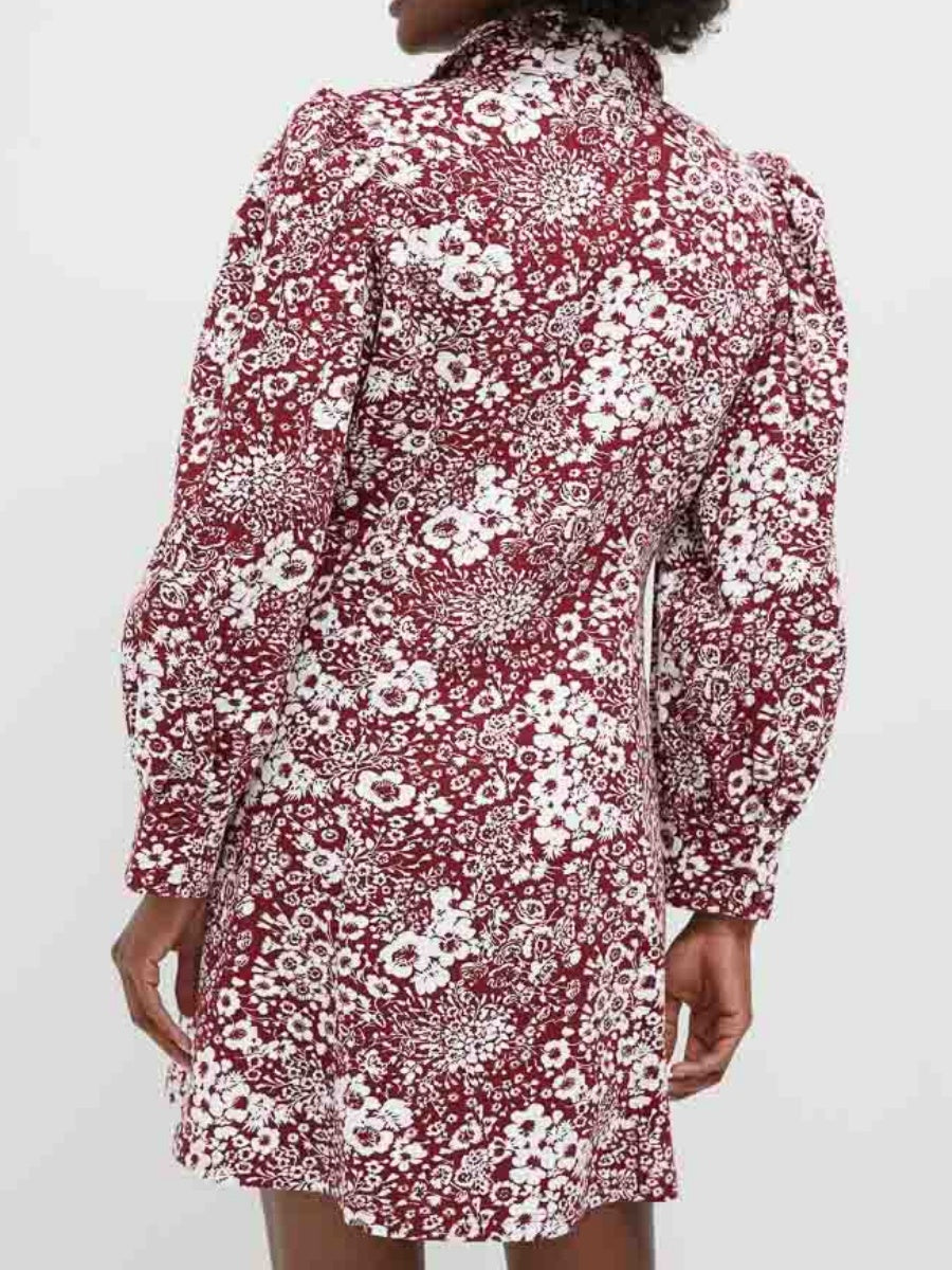 Floral Front Zip Mini Dress