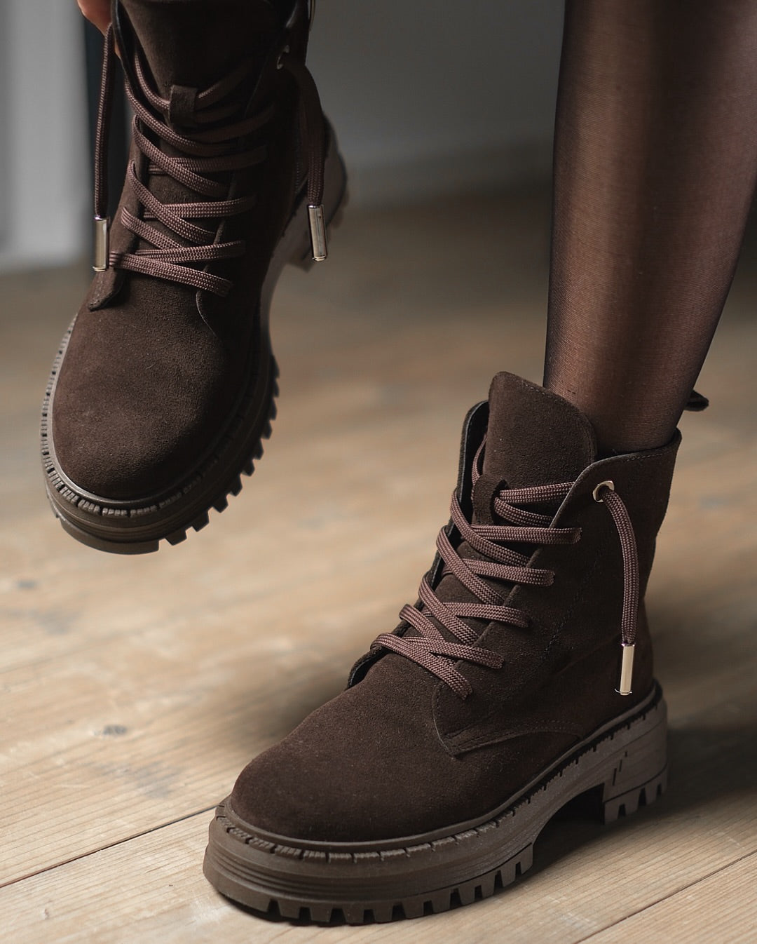 Italian Suede Chocolate Boots