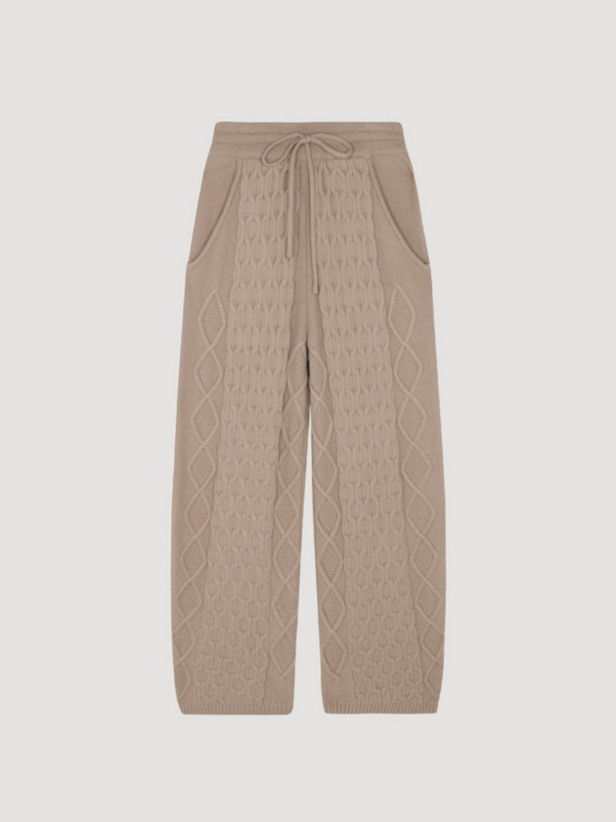 Half-zip Neck Cable Knit Sweater Two Pieces Set