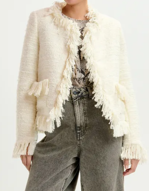 Chic Fringed Tweed Jacket