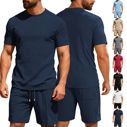 Loose-Fitting Short-Sleeved Shorts Tracksuit