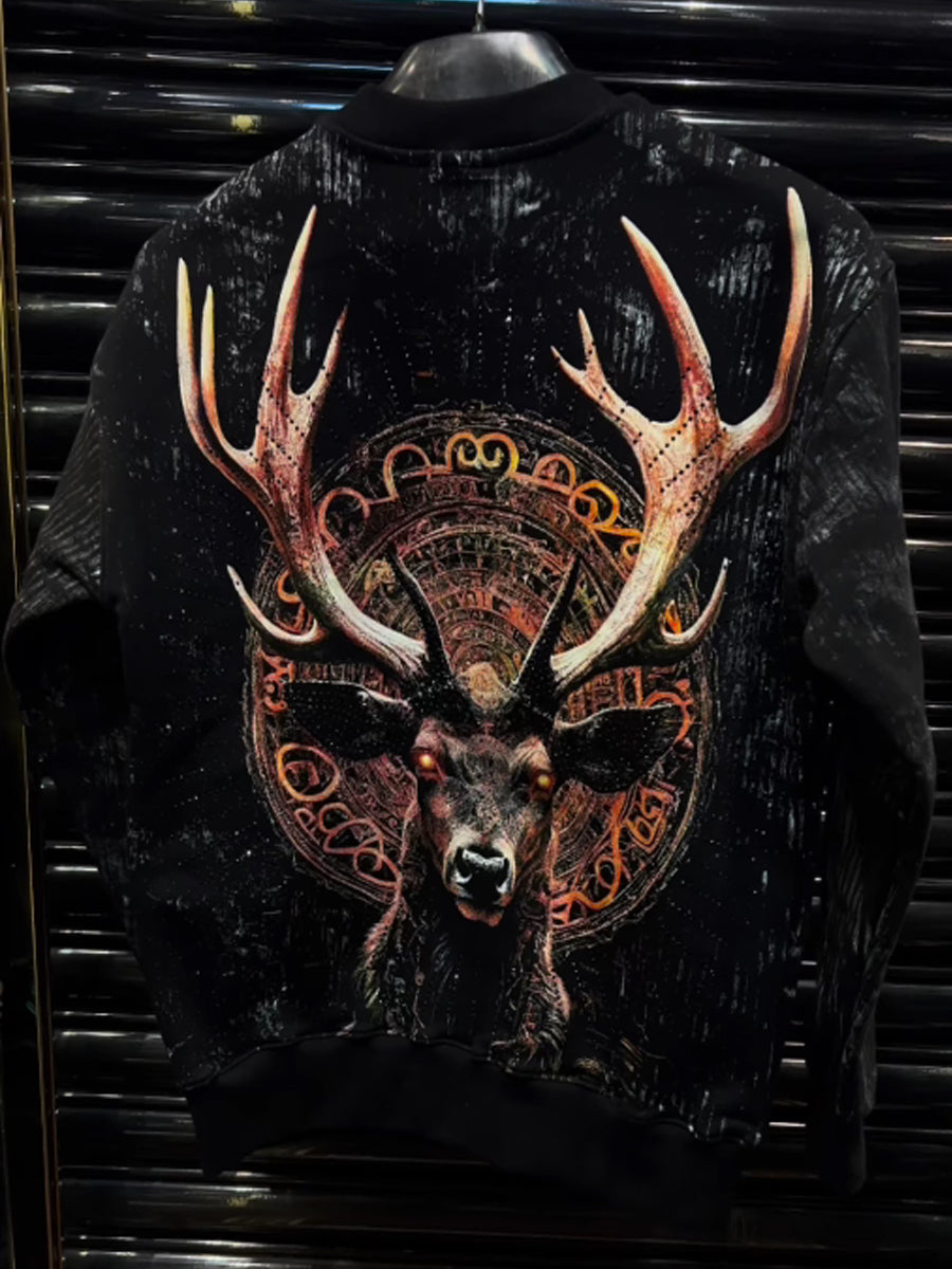 Men's Digital Print Rhinestone Sparkle Top