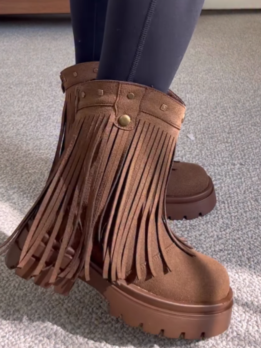 Fringed Suede Boots