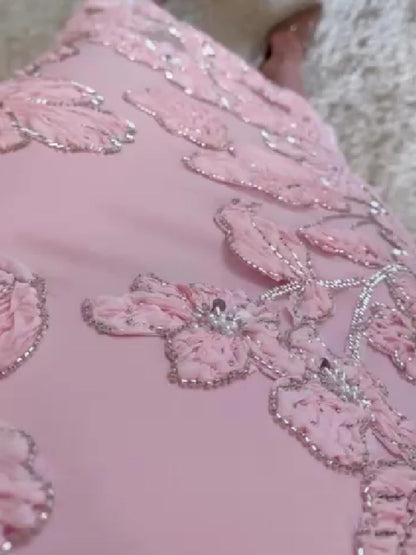 PINK 3D FLOWER DRESS