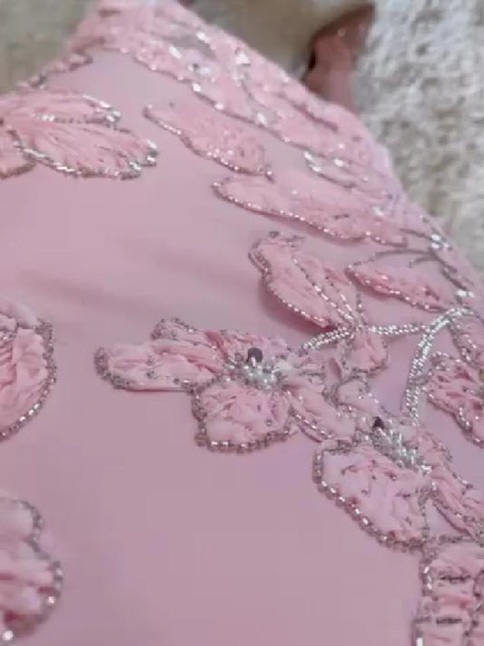 PINK 3D FLOWER DRESS