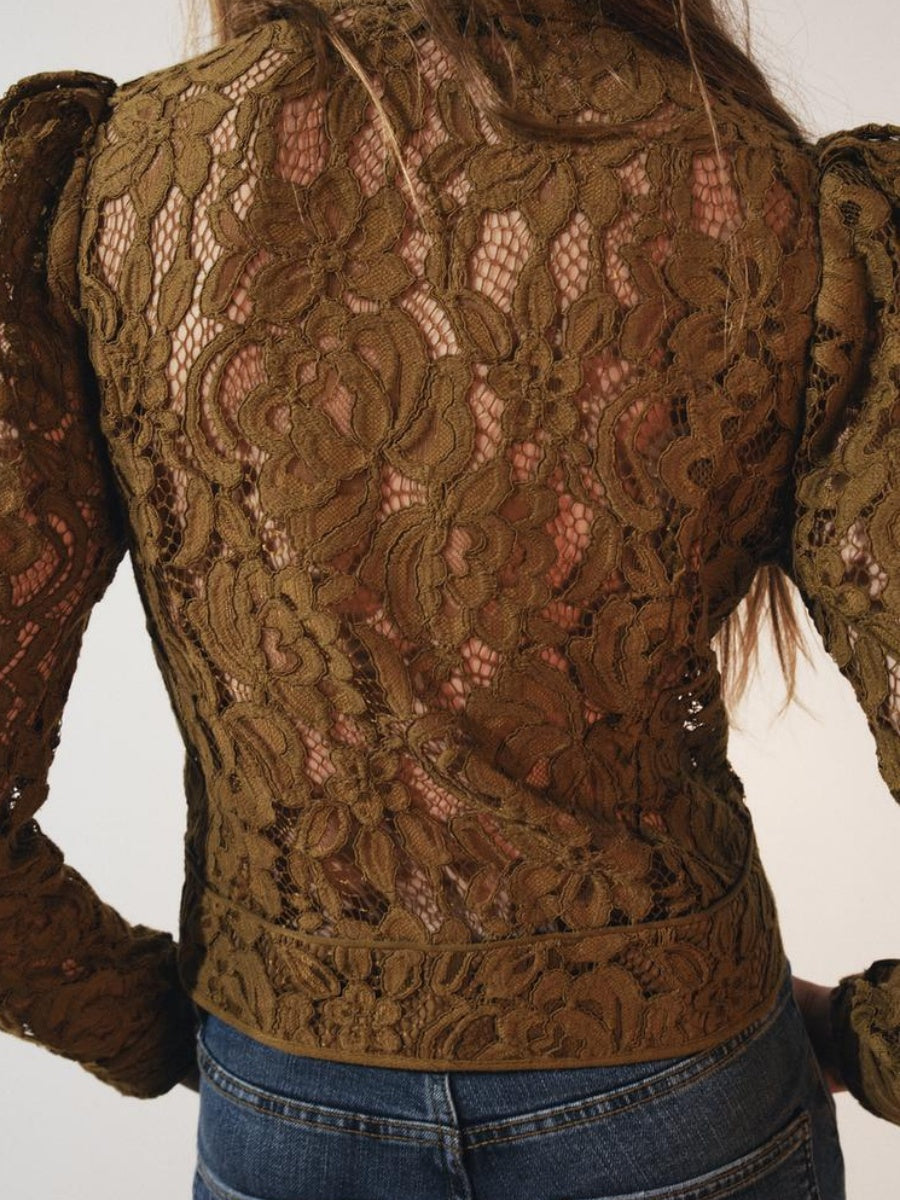 LACE JACKET WITH BALLOON SLEEVES