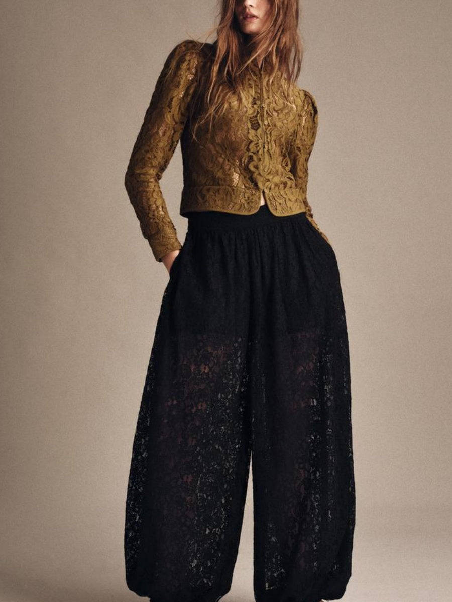 LACE JACKET WITH BALLOON SLEEVES