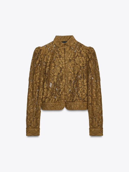 LACE JACKET WITH BALLOON SLEEVES