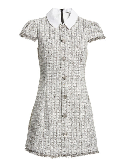 Tweed Button Up Minidress
