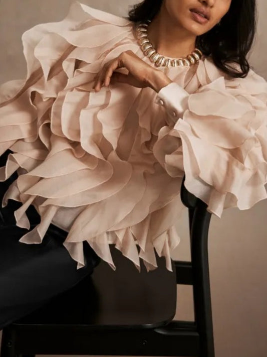 Organza Ruffle Blouse