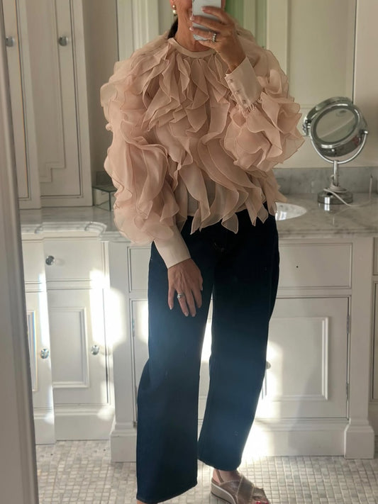 Organza Ruffle Blouse