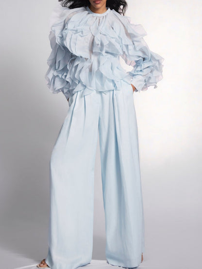 Organza Ruffle Blouse