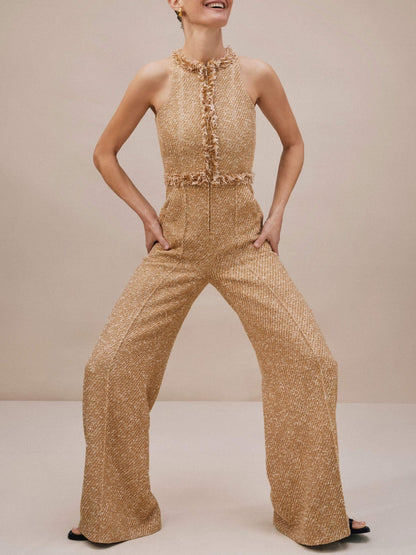 Metallic Tweed Jumpsuit
