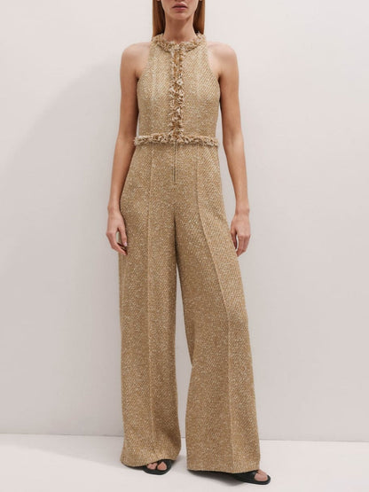 Metallic Tweed Jumpsuit