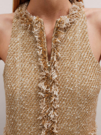 Metallic Tweed Jumpsuit