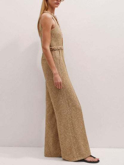Metallic Tweed Jumpsuit