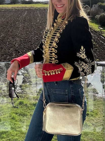 Vintage Military Style Embroidered Wool Jacket