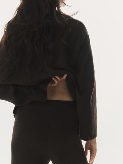 Fine-Knit Collared Jumper Set