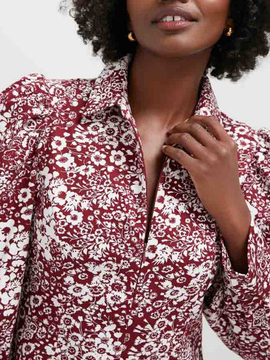 Floral Front Zip Mini Dress