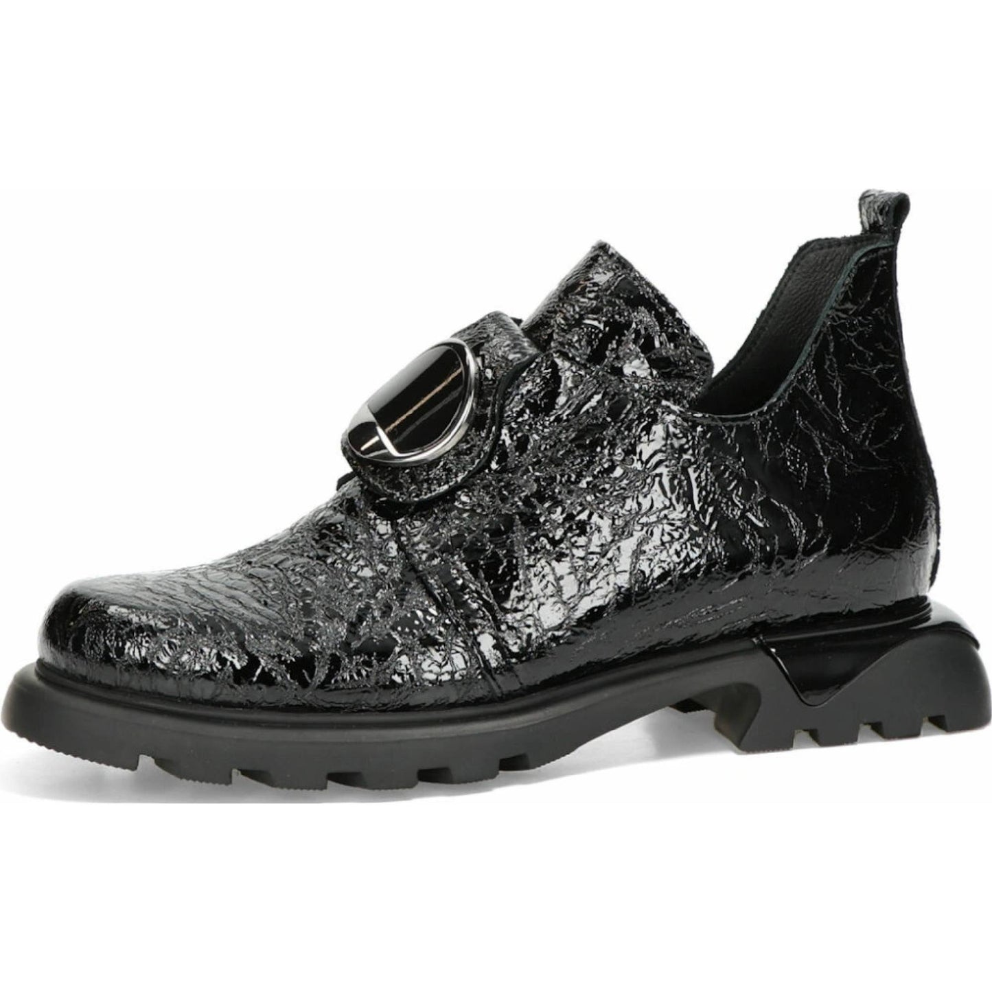 Women's leather low shoes black