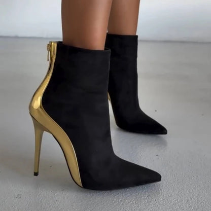 Classic Back Zipper Suede Boots