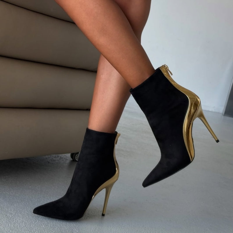 Classic Back Zipper Suede Boots