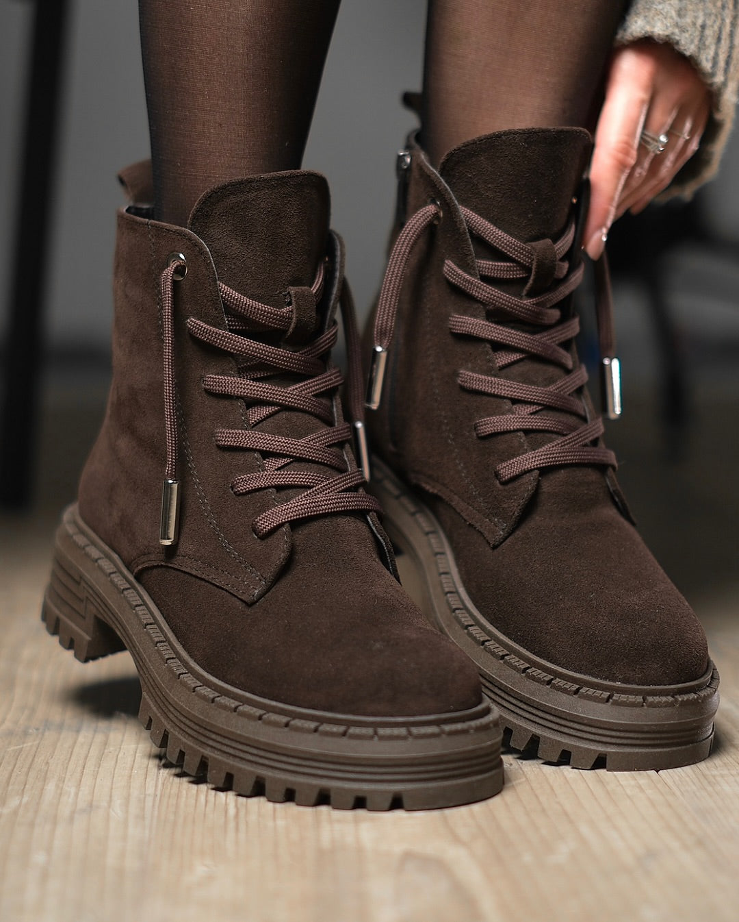 Italian Suede Chocolate Boots