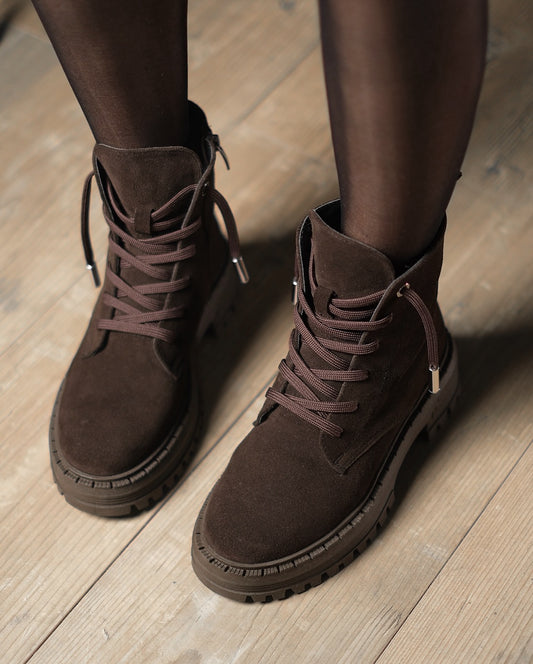 Italian Suede Chocolate Boots