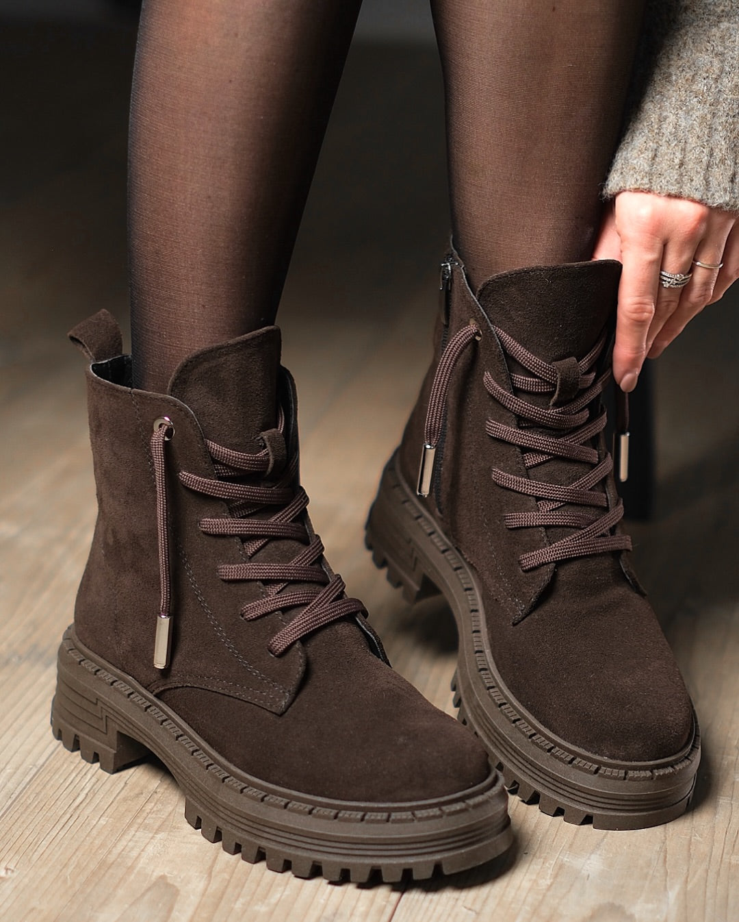 Italian Suede Chocolate Boots