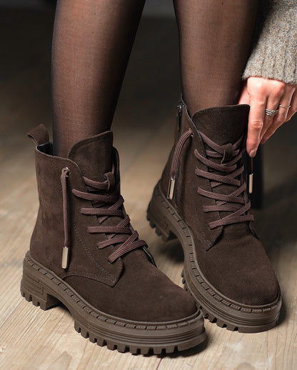 Italian Suede Chocolate Boots