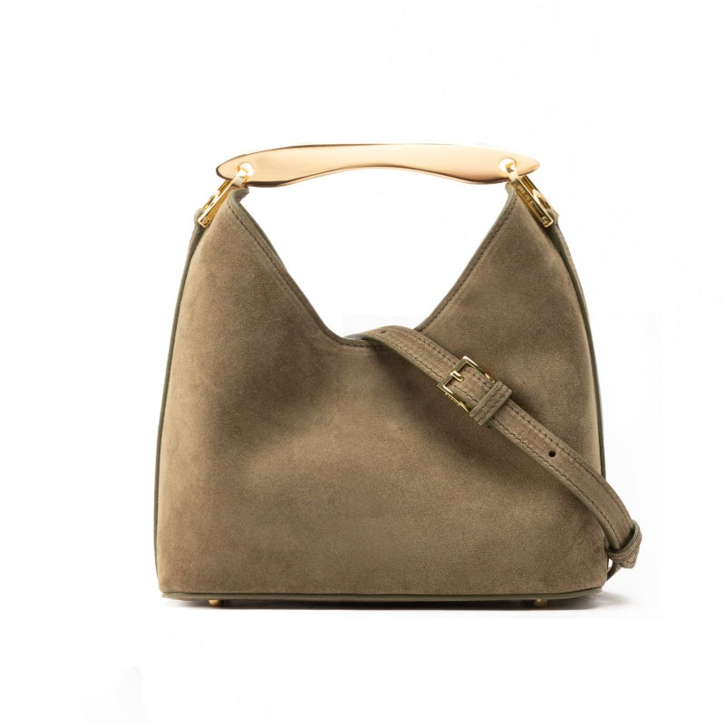 Small Boomerang Suede Bag