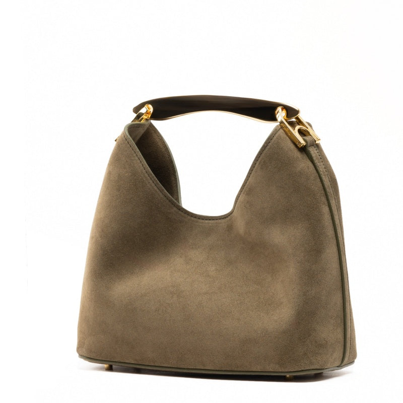 Small Boomerang Suede Bag