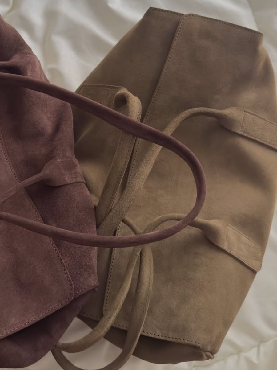 Natural Suede Box Bag