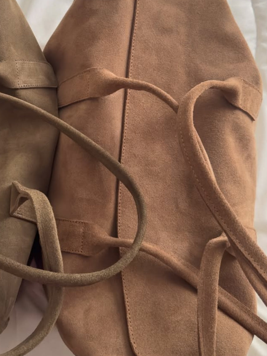 Natural Suede Box Bag