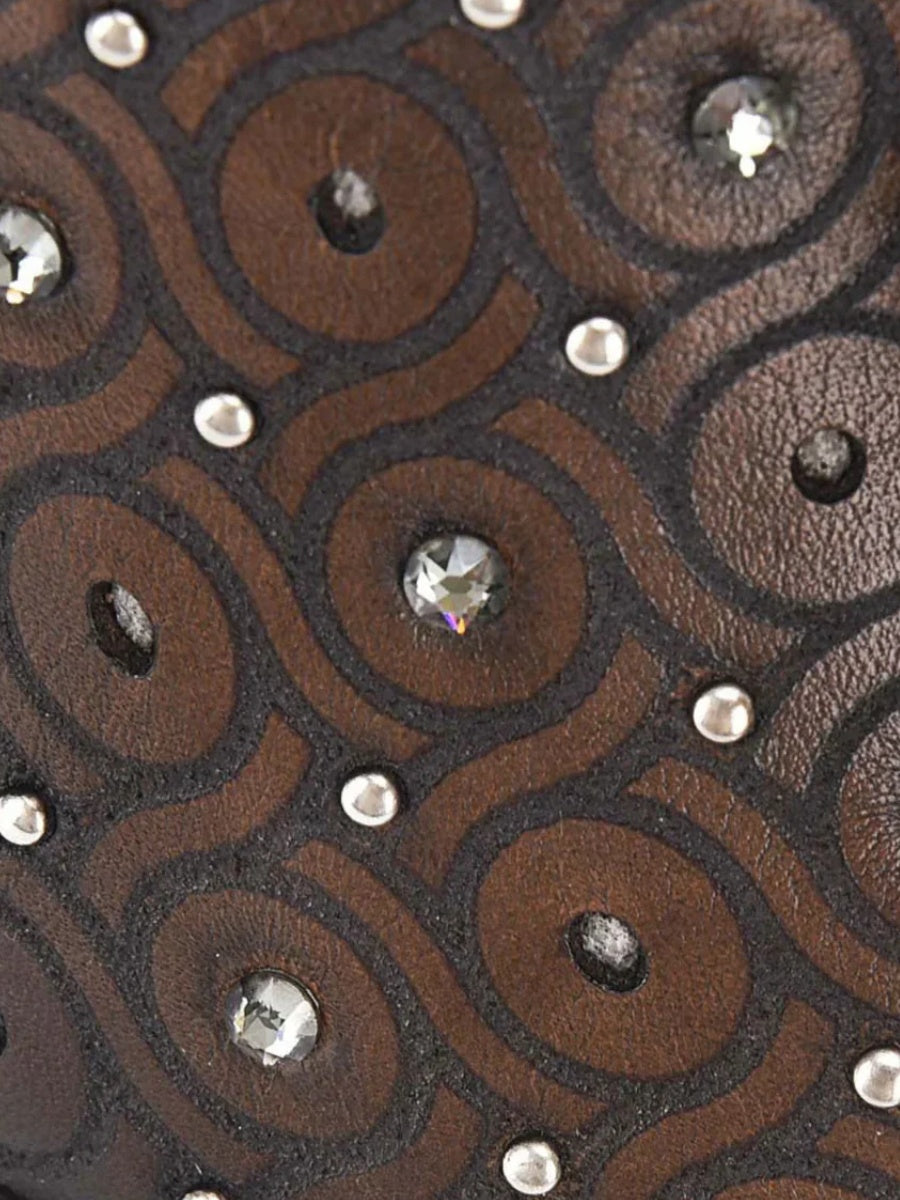 Tall Dark Brown Boot With Crystals