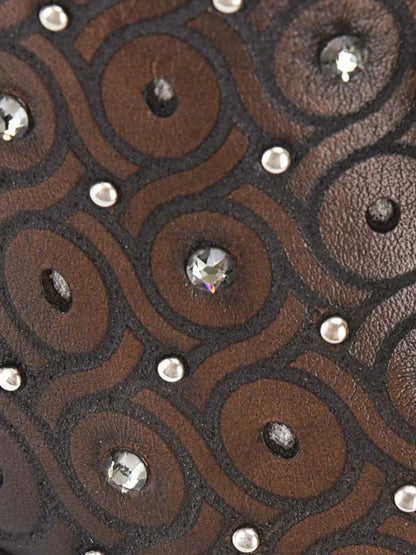 Tall Dark Brown Boot With Crystals