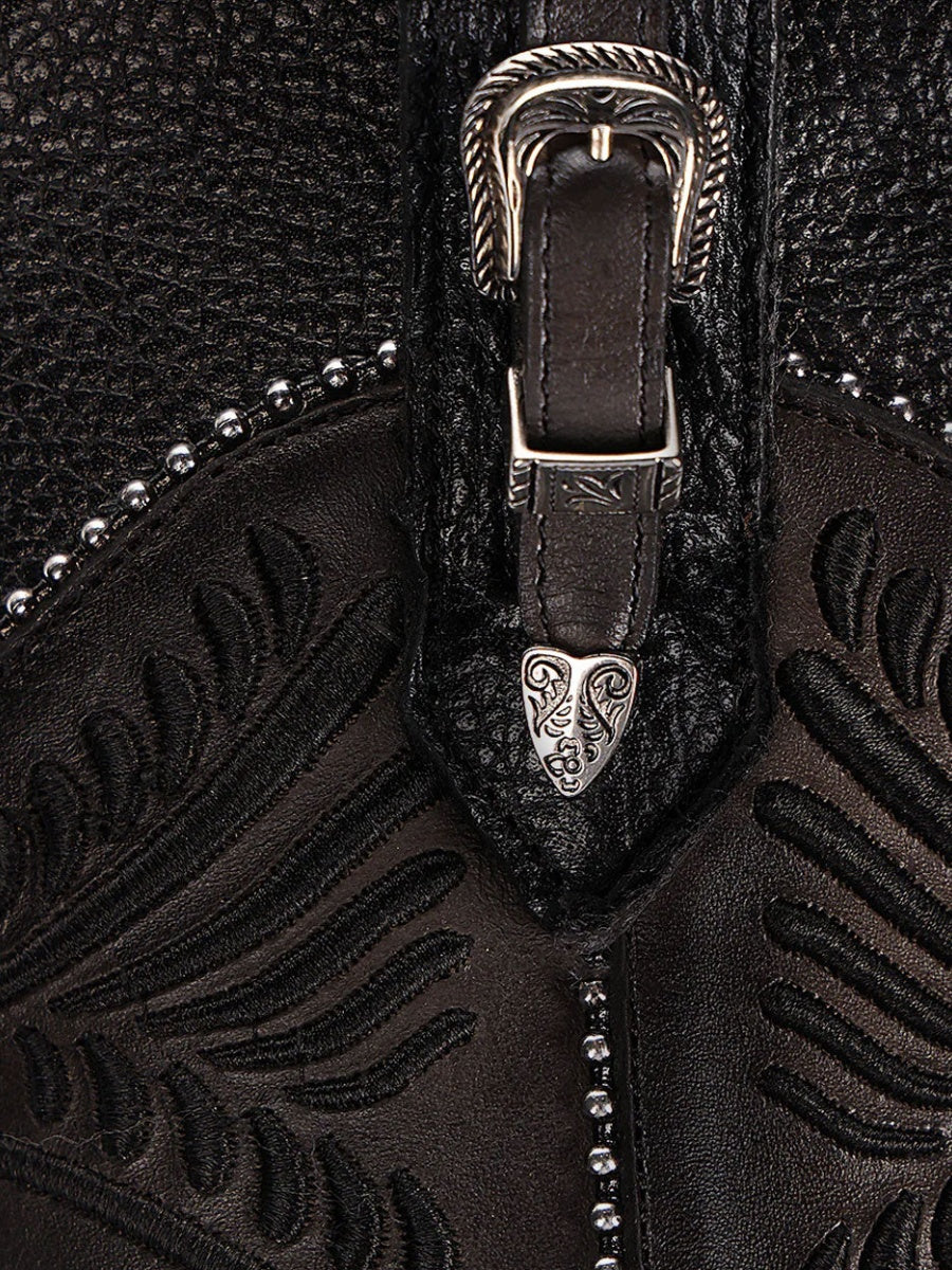 Women’s Black Python Round Toe Boots