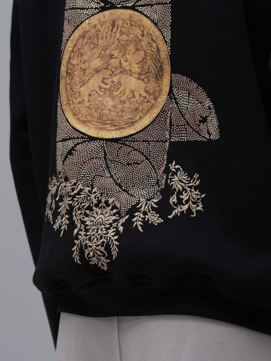 Oversized Sweatshirt with Fluffy Print